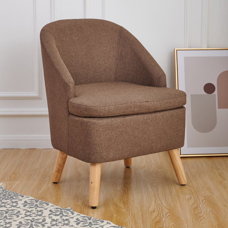Danaysy Upholstered Club Chair, Coffee Polyester Blend