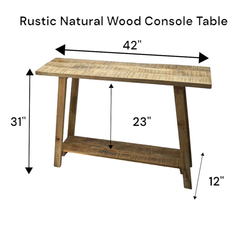 Natural Rustic Console Table 