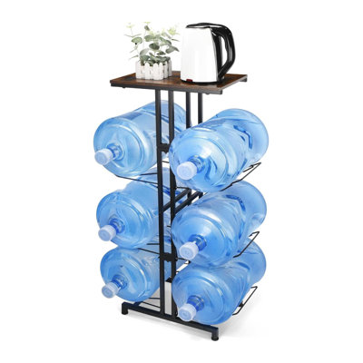 5 Gallon Water Jug Holder, Heavy Duty Water Jug Stand With Storage Shelves, 3-Tier Foldable 5 Gallon Water Bottle Holder Water Cooler Jug Rack For Kitchen Living Room Office Gym(Only Shelf)