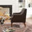 30.5'' W Top-grain Genuine Leather Upholstered Armchair-1765020403