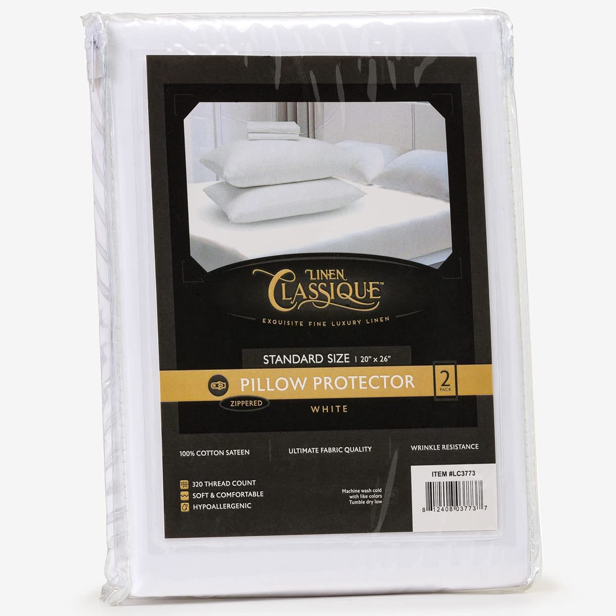 Luxury White Sham with Zipper Closure | Beddley Standard 2-Pack