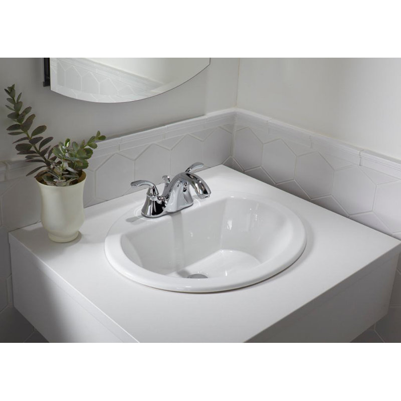 19 Inch Round Topmount/self Rimming/drop In Ceramic Bathroom Sink