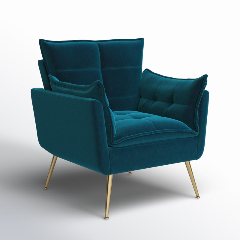 Fauteuil Toulouse, Velours sarcelle