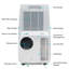 Climatiseur portatif 12 000 BTU Ivation - Unité de climatisation et déshumidificateur puissants avec télécommande, vitesse de ventilateur réglable, ensemble de fenêtre, affichage à DEL numérique et plusieurs modes de fonctionnement