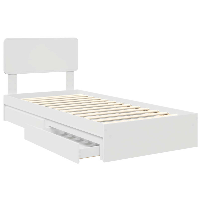 Bed, White, European Single (90 x 200 cm)