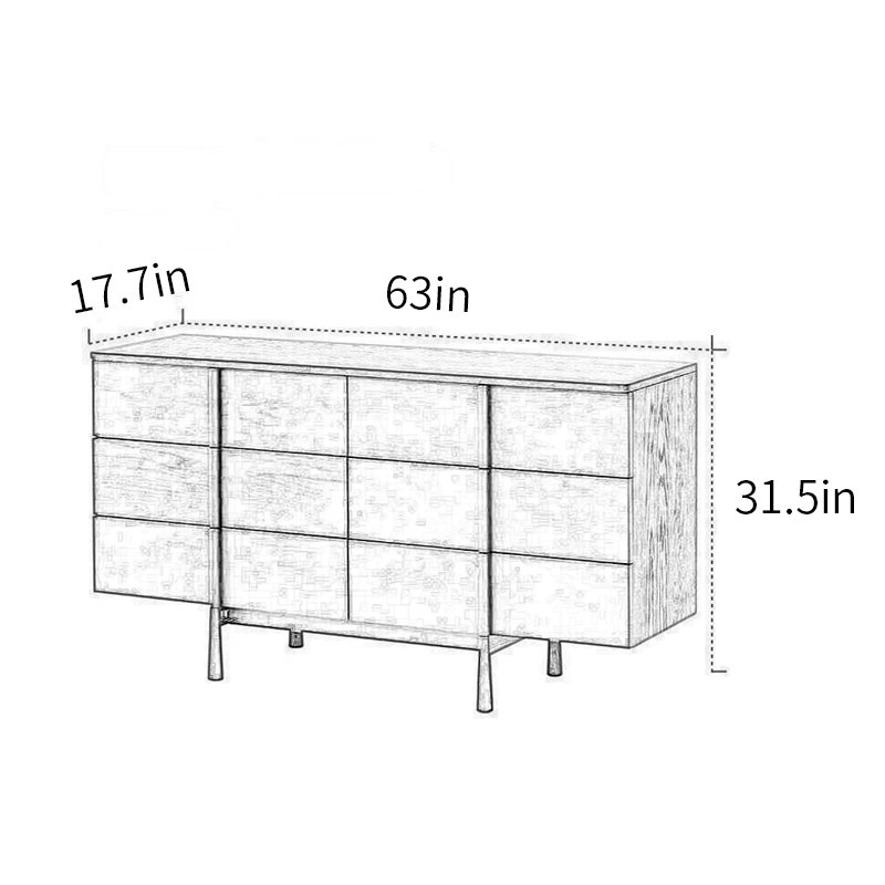 Classic Simple Style Sideboard, Black