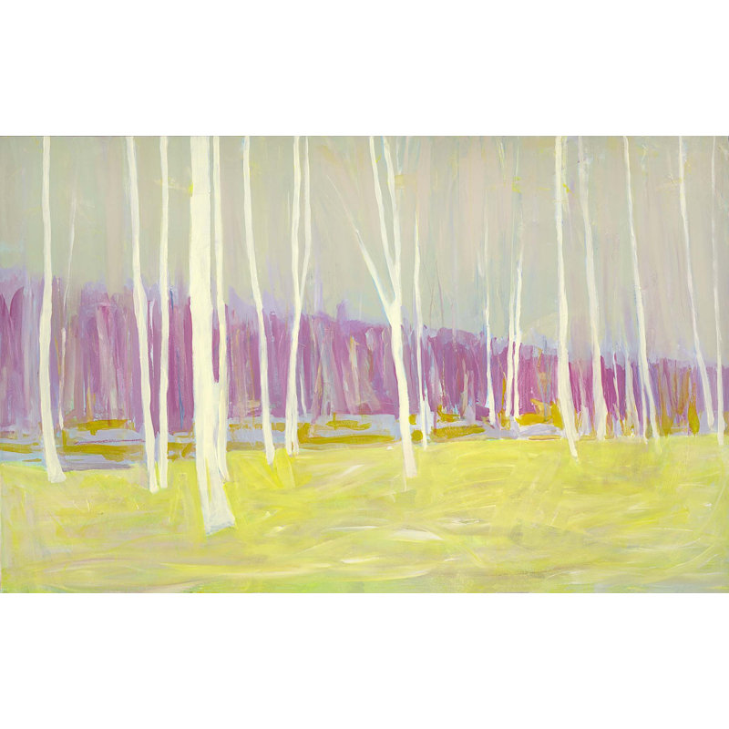 «Pink Yellow Woods» par Katie Ré Scheidt, H 25 po x l 40 po, Toile tendue