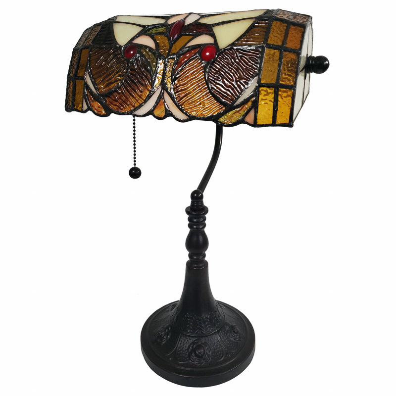 Odilia Resin Bankers Lamp, Yellow