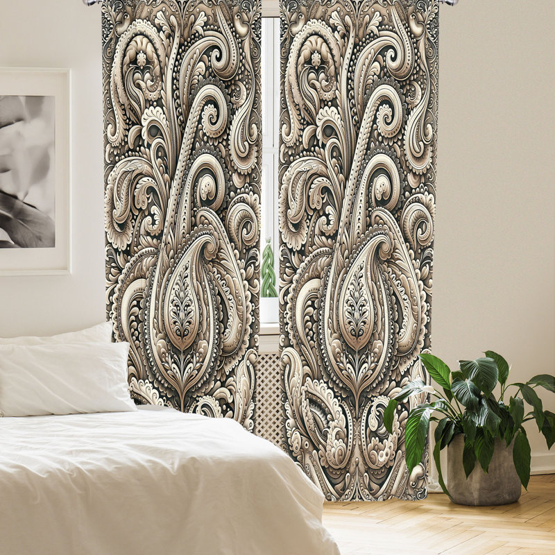 Heptinstall Semi Sheer Curtain Pair, 56" W x 95" L