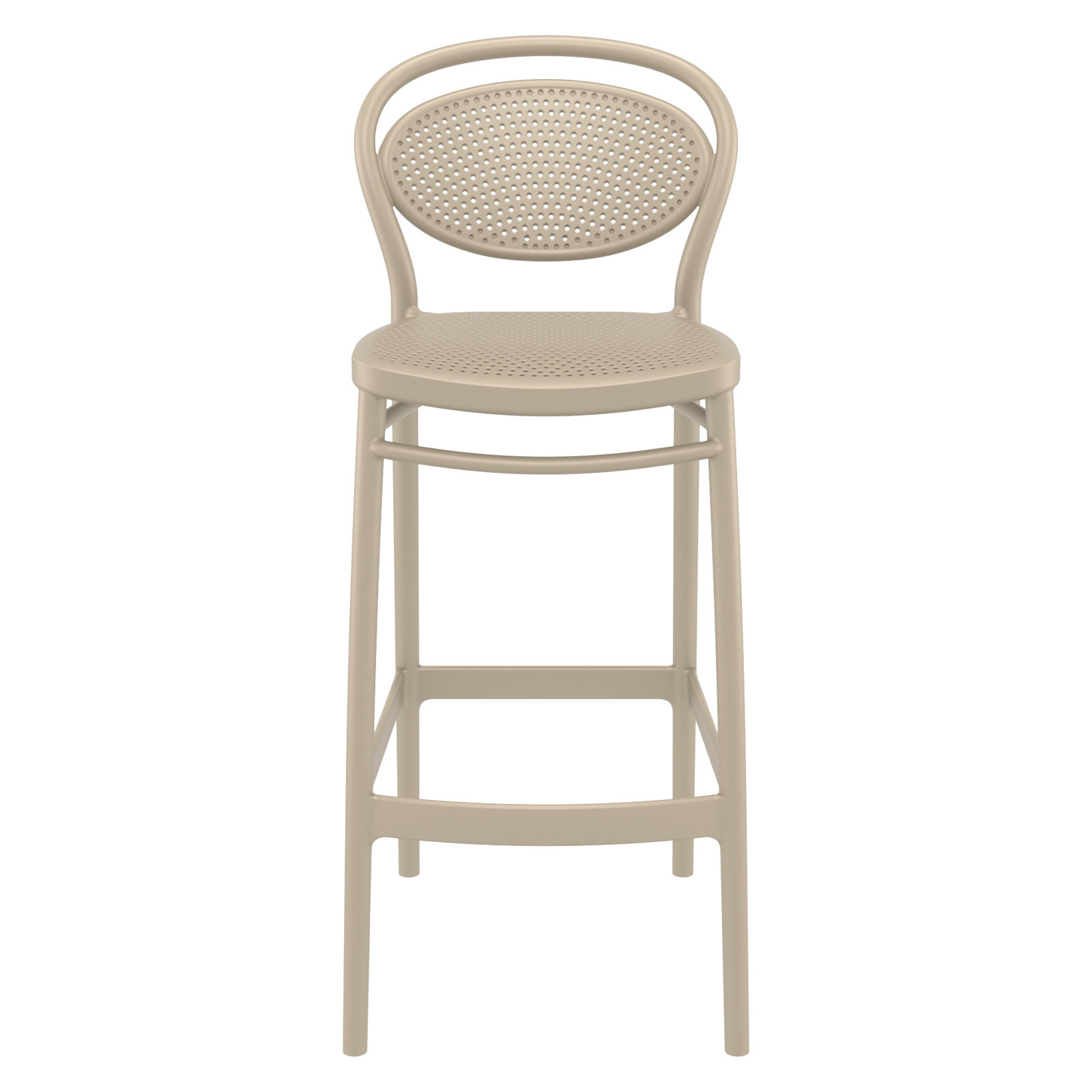 Farrah Outdoor Bar Stool, Taupe, Bar Stool (29.5" Seat Height)