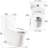 One Ceramic Toilet, 1.1/1.6 Flushing, 15.55 In Comfort Height, White, Soft Close Seat, And Approved White &