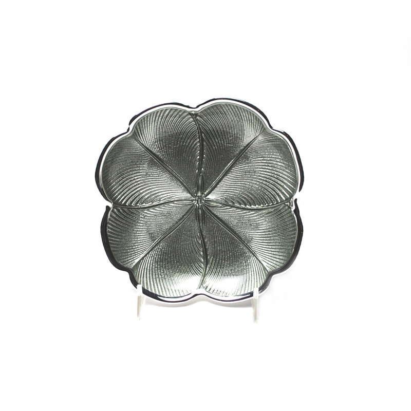 Quadrifoglio Glass Decorative Tray, Sage Green