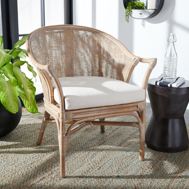 Chaise avec accoudoirs en lin Lucia, Gris