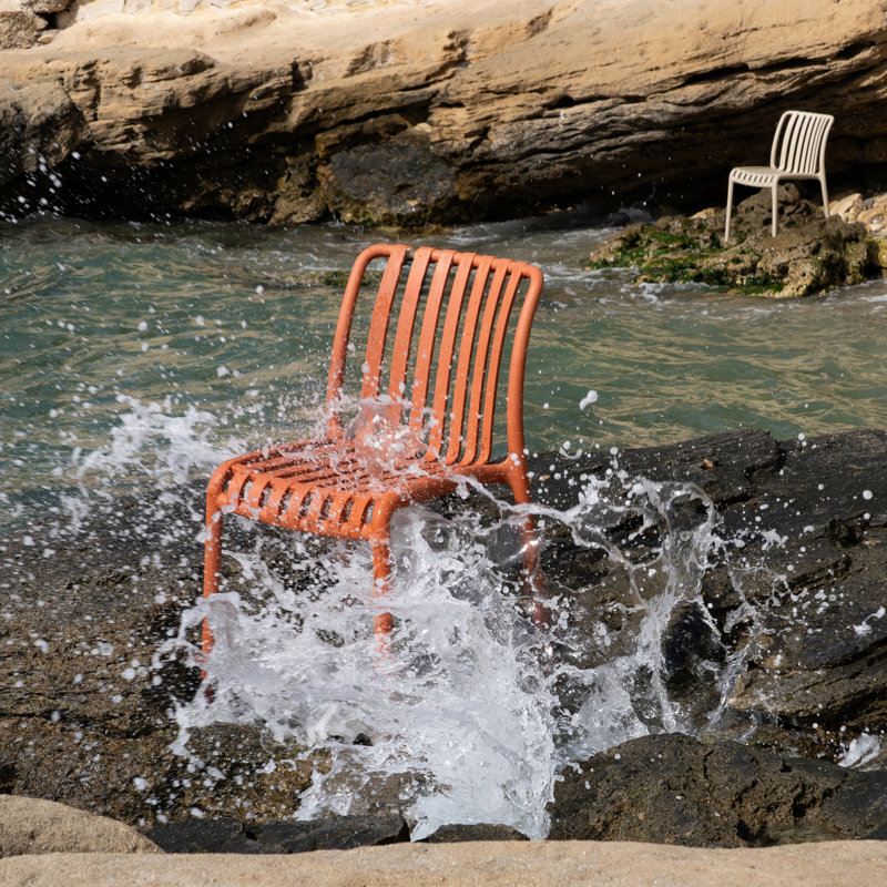 OUTDOOR Stacking Patio Dining Side Chair, Red