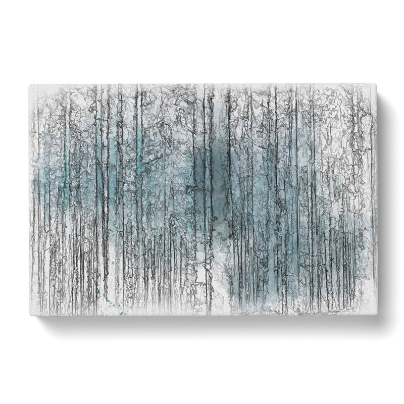 Forest In The Blue - Wrapped Canvas Painting, 40cm H x 60cm W x 3cm D