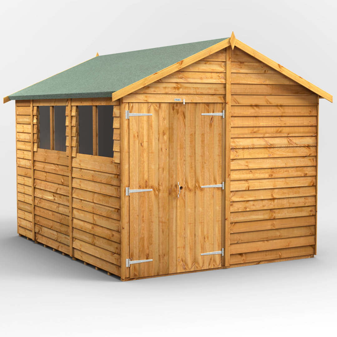 8.5 ft. W x 10.7 ft. D Solid Wood Overlap Steep Slope Garden Shed