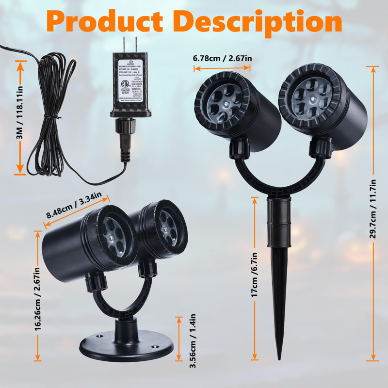 Double Head Dynamic Halloween Projector Lights with Timer