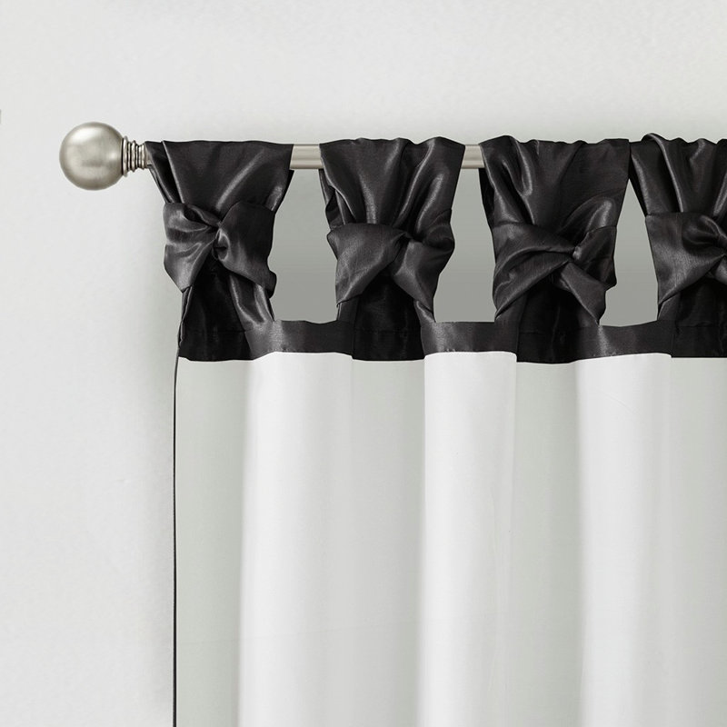 Panneau de rideau de fenêtre Elegant Twist, Noir