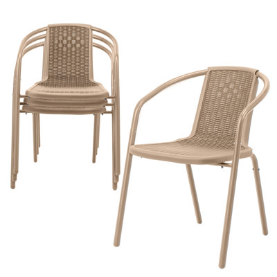 Chaises de salle à manger d'extérieur en rotin PE 