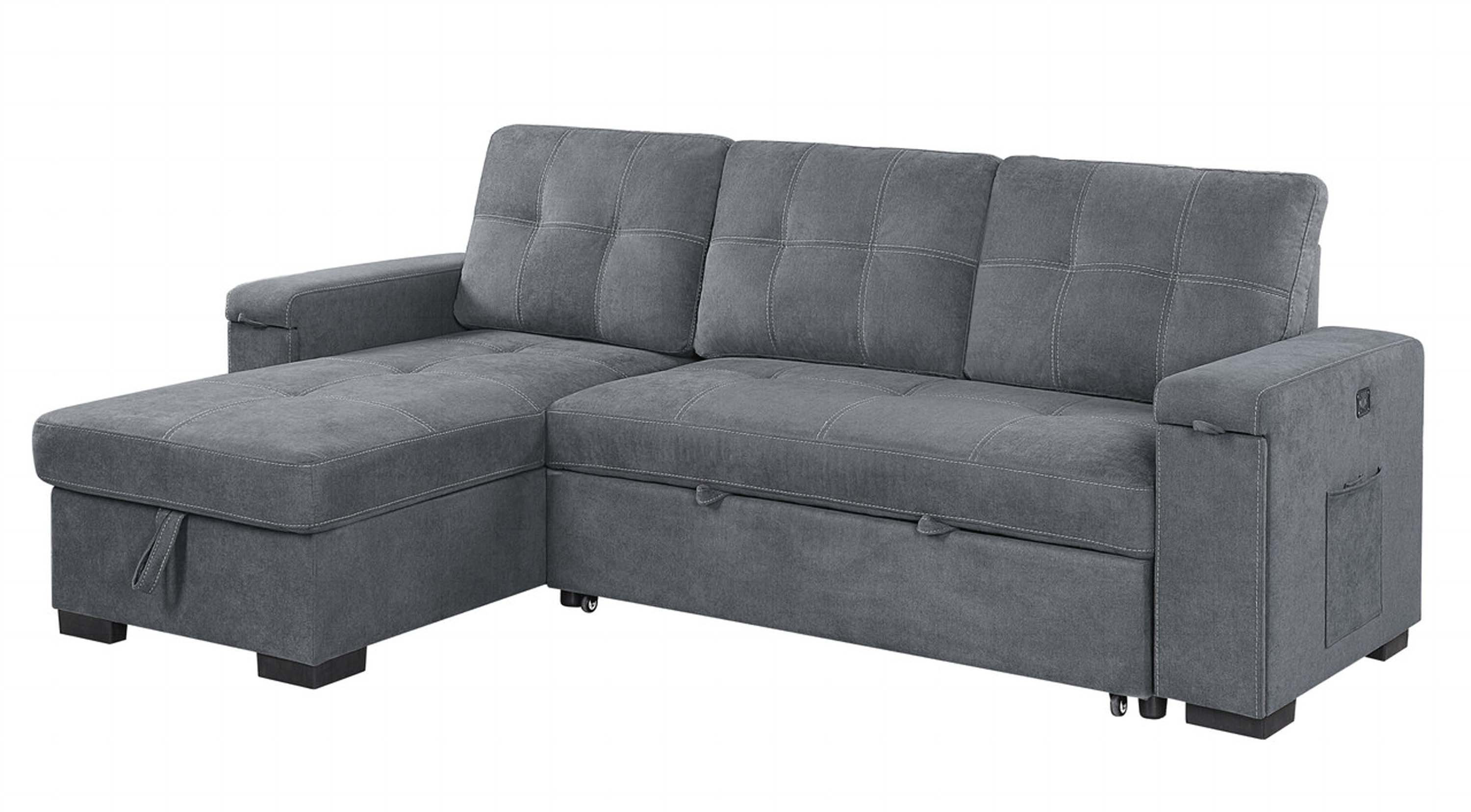 Ebern Designs Versatile Reversible Sleeper Sectional Sofa with Storage ...