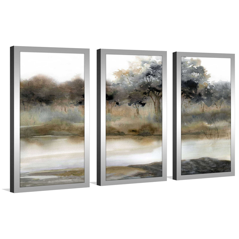 «Silent Waters II» par Carol Robinson - reproduction de cadre photo unique de 3 pièces, H 33,5 po x l 52,5 po x P 1 po