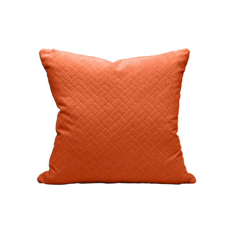 Vallauris Geometric Square Pillow Cover & Insert, 22" x 22", Terracotta
