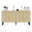Console élégante Catena, chêne saphir, 59,1 po x 31,1 po x 15,7 po | 100% panneau de particules enduit de mélamine, épaisseur: 0,7 pouce | Solution de rangement élégante pour le salon et le vestibule, design durable et moderne-106861010