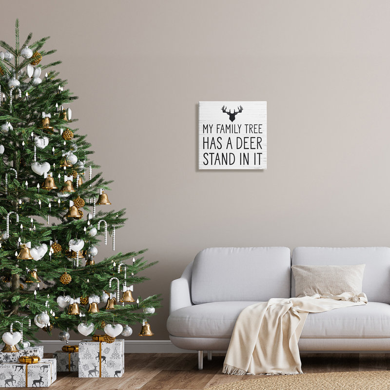 «Witty Deer», citation de bois rustique Lodge, Toile tendue, H 17 po x l 17 po x P 1,5 po