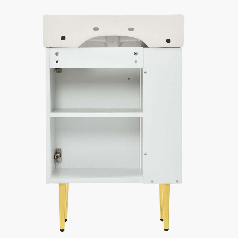 21.6'' Single Bathroom Vanity with Ceramic Top