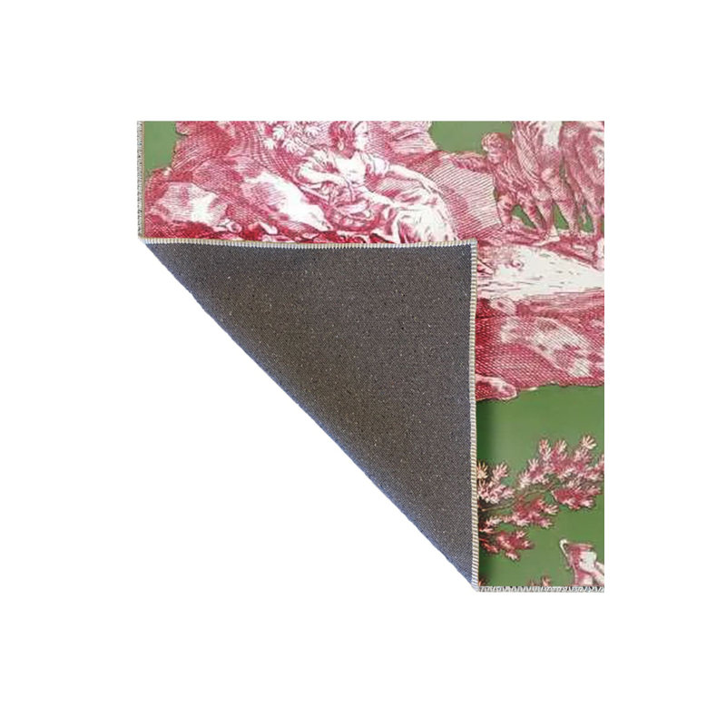 Tapis lavable décoratif à motif tissé vert, Tapis de couloir 3 pi 3 po x 6 pi 7 po inclus