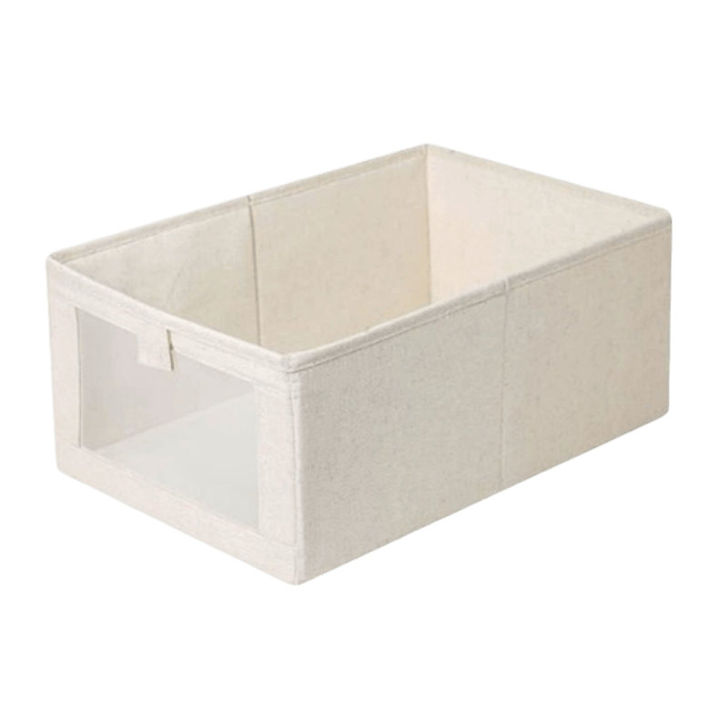 Boîtier de rangement en coton et en lin Boîte de rangement en lin de coton Boîte de rangement en tissu Boîte de rangement pliable