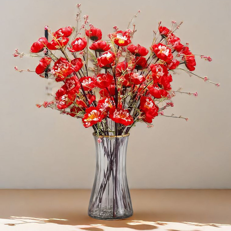 6Pcs Artificial Flower Arrangements, Rhododendron Artificial Flowers, Living Room Dining Table Dry Decorative Flower Bouquets