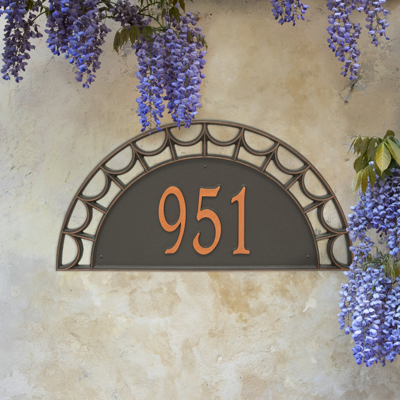 Plaque d'adresse murale 1 ligne Signature Series, Cuivre forgé, Cuivre, Oui
