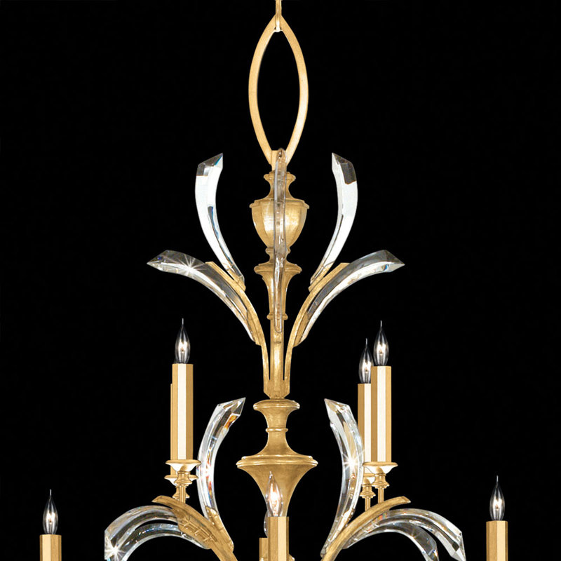 Lustre rond biseauté 56 po, Or