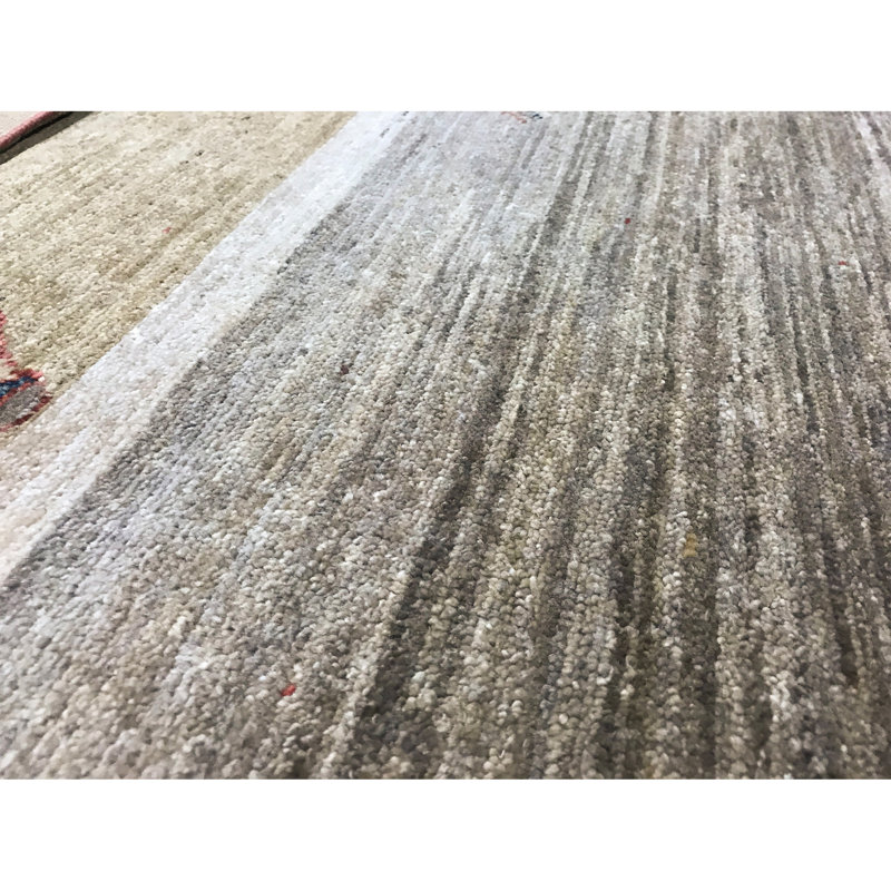 Tapis brun et gris de haute qualité noué à la main Gabbeh