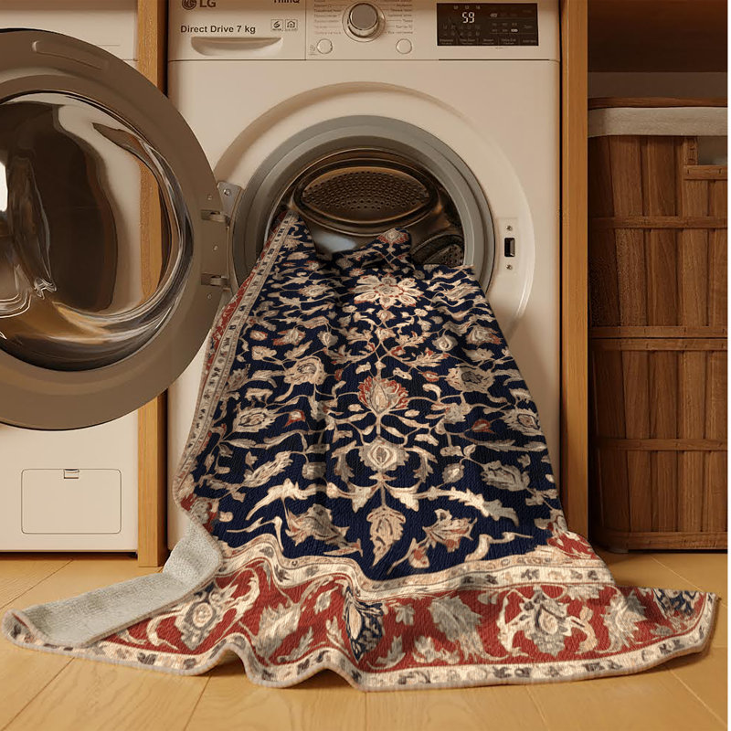 Tapis brun lavable à la machine, Carré 3 pi