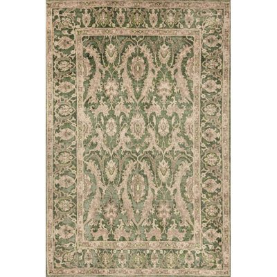 Green Beige Moroccan Polyester Soft Touch Machine Woven Decorative Area Rug