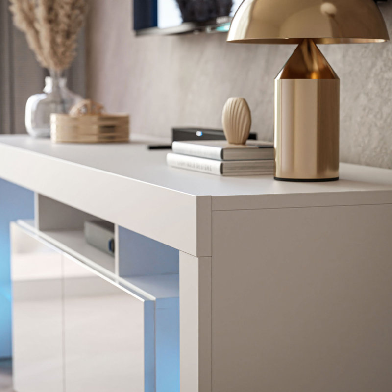 Glenoe TV Stand for TVs up to 88", White