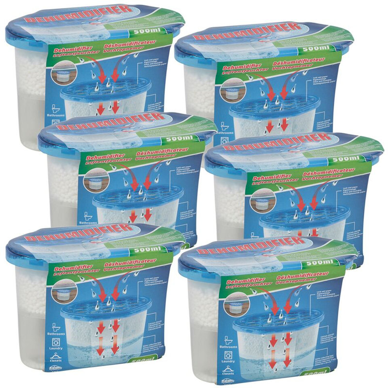 6 Set 500ml Interior Condensation Dehumidifier Damp Mould Moisture Remover