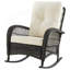 Chaise berçante rembourrée Fruttuo crème et noire