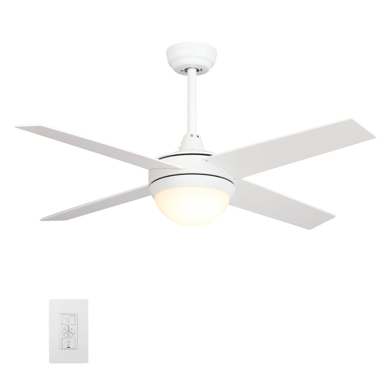 Ventilateur de plafond intelligent Neva avec contrôle mural, ensemble d'éclairage inclus, fonctionne avec l'assistant Google, Amazon Alexa et les raccourcis Siri.