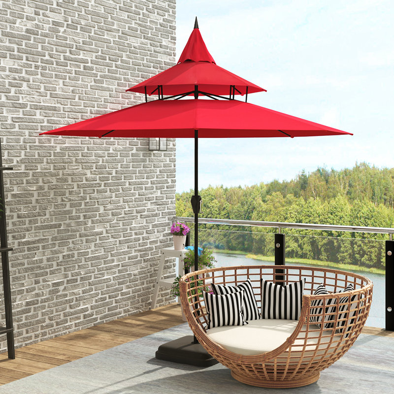 Parasol de marché 9 pi, Rouge
