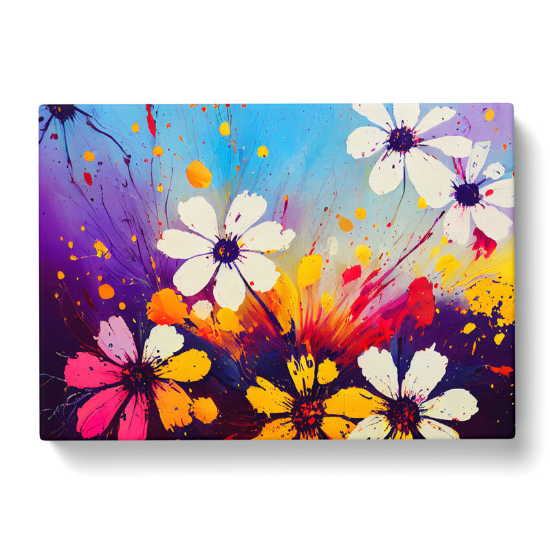 Wildflowers Splash Abstract - Wrapped Canvas