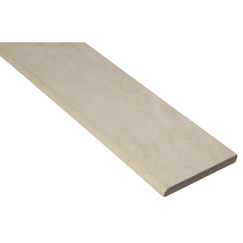Bordure de tuile à rebord arrondi en porcelaine mat Chiara Cove 3 po x 24 po, Corniche