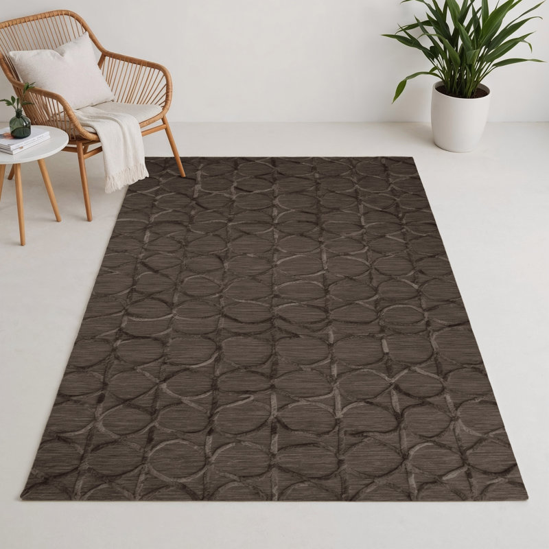 Trellis Gray Indoor and Outdoor Area Rug, Rectangle 3' x 5'