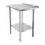 Table de travail en acier inoxydable, table de préparation des aliments de 24 x 30 pouces avec dosseret, poste de travail de cuisine commerciale avec tablette inférieure réglable, table de travail en métal robuste pour l'extérieur de la maison de restaurant