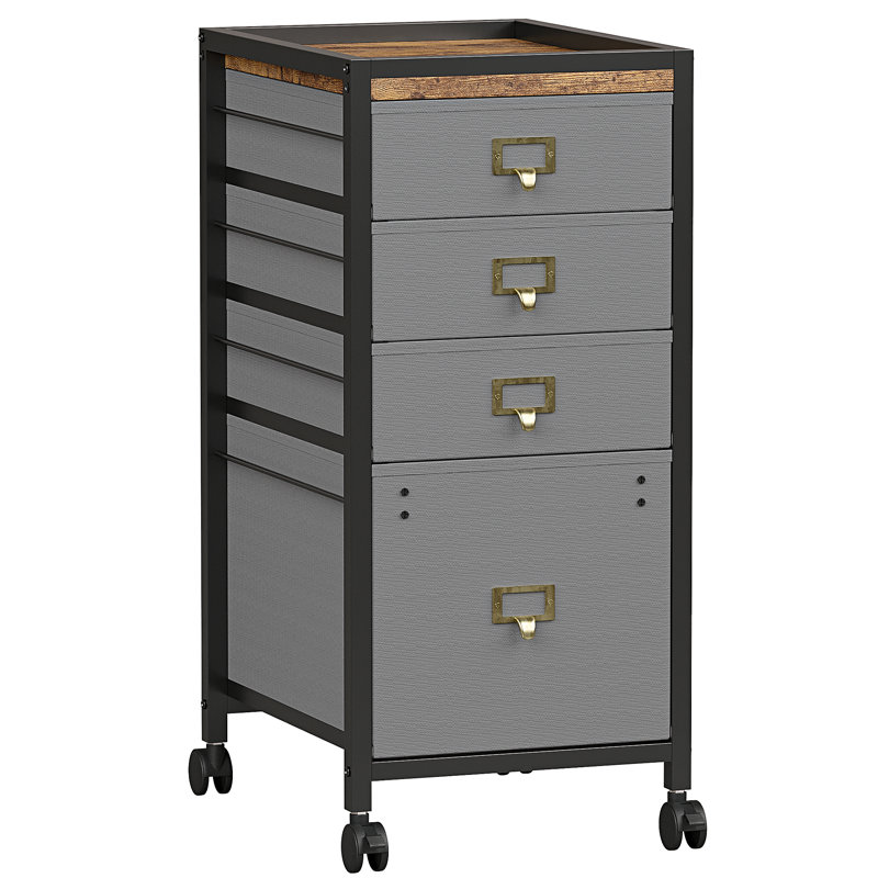Boose 14.9'' Wide 4 -Drawer Mobile Steel File Cabinet, Gray