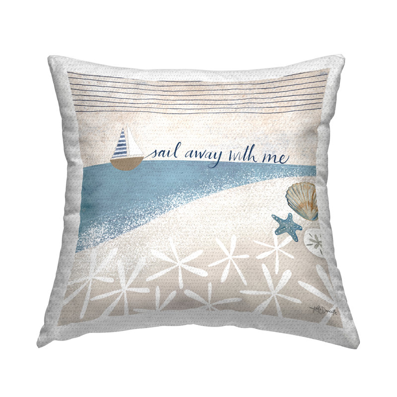 Coussin d'extérieur imprimé "Sail Sail"