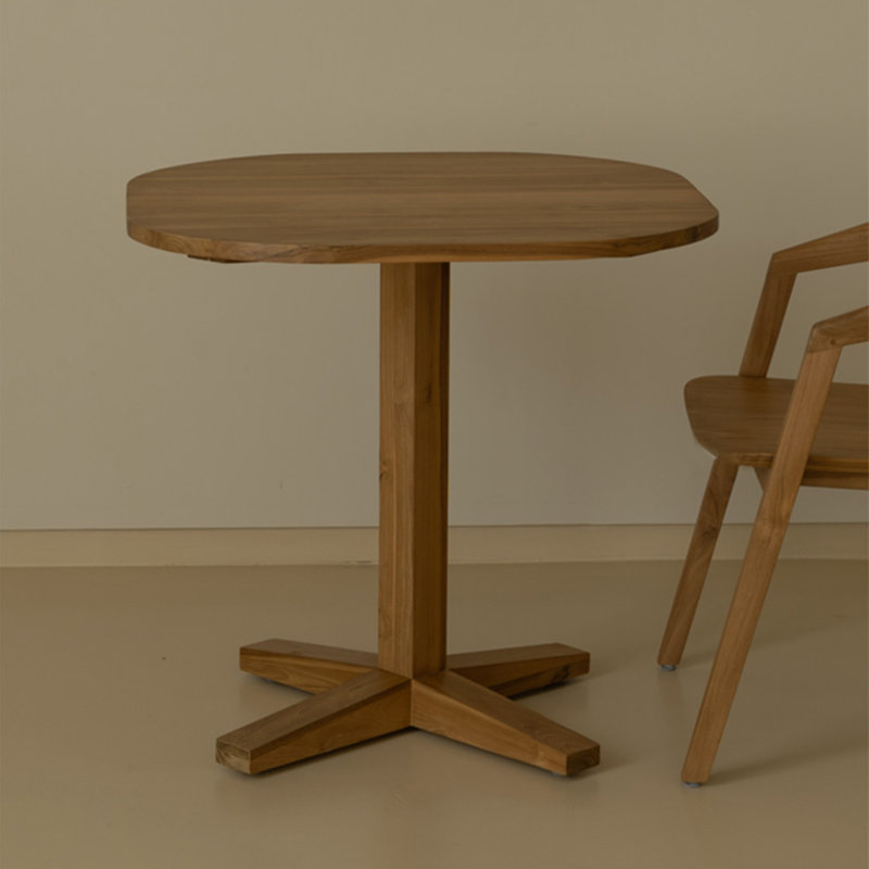 Burlywood Squircle Solid Wood Dining table, 29.53"H x 31.5"L x 31.5"W