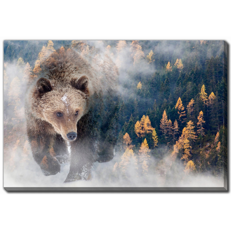 Art sur toile, "Bear domaine", H 16 po x l 20 po